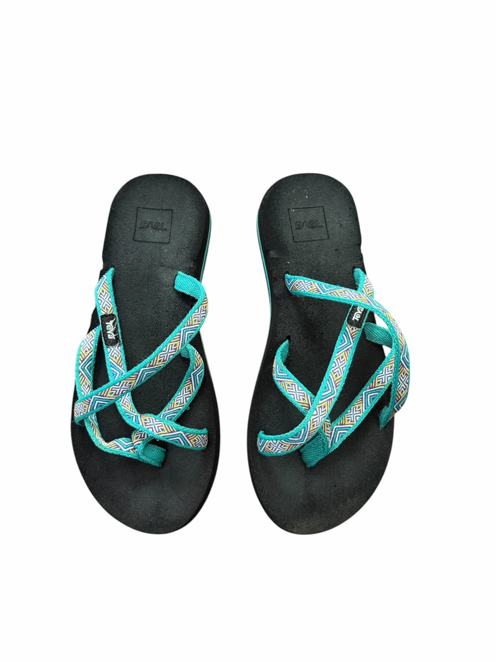 Teva Olowahu Flip Flops Isla Tropic Teal Women’s 7 Mush Sandals